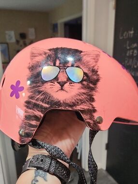 Electra Lux Kids Small Pink Cat Graphic Bicycle Helmet